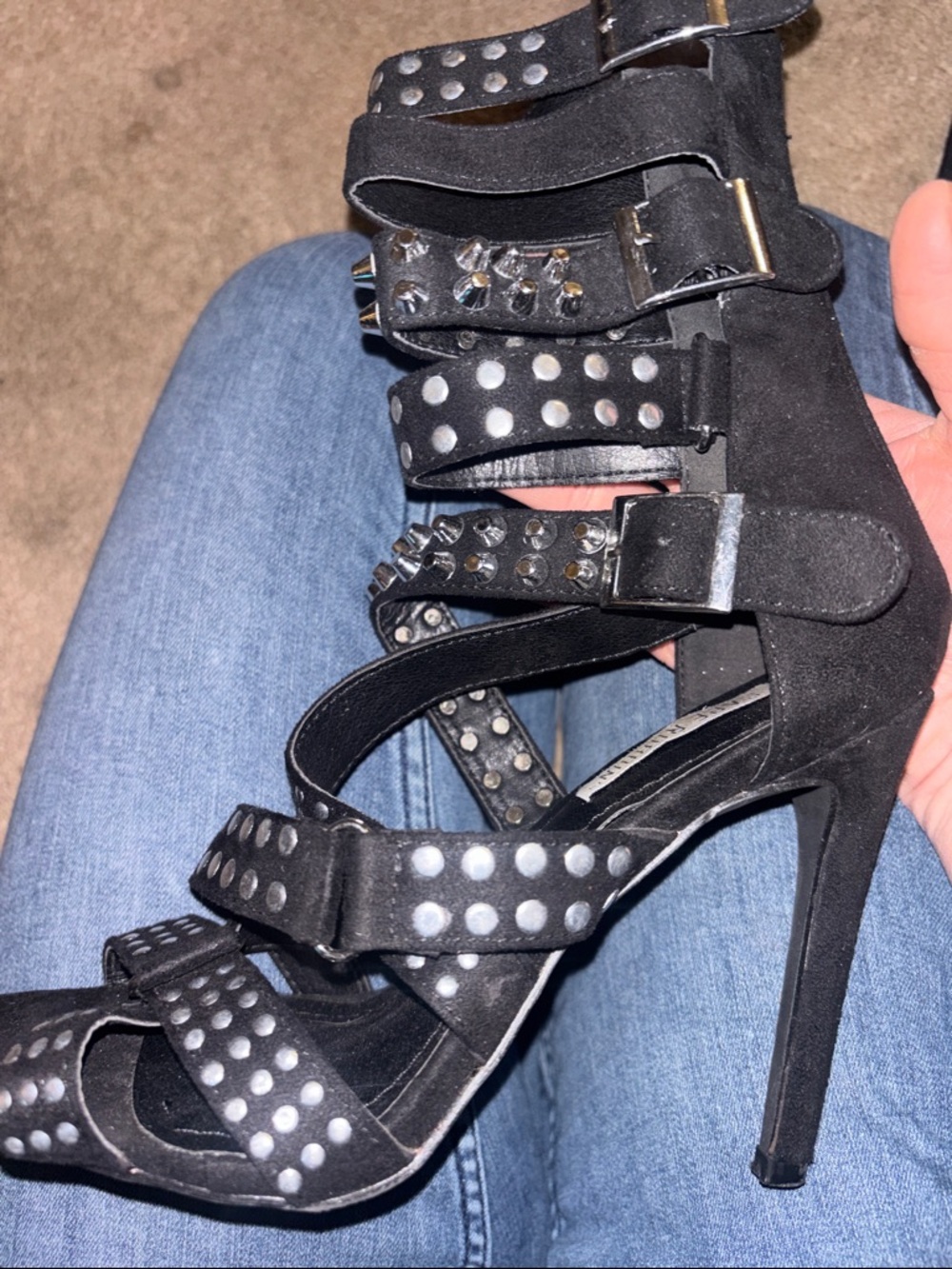 Cape Robbin Black Studded Gladiator Heels - Picture 6 of 8